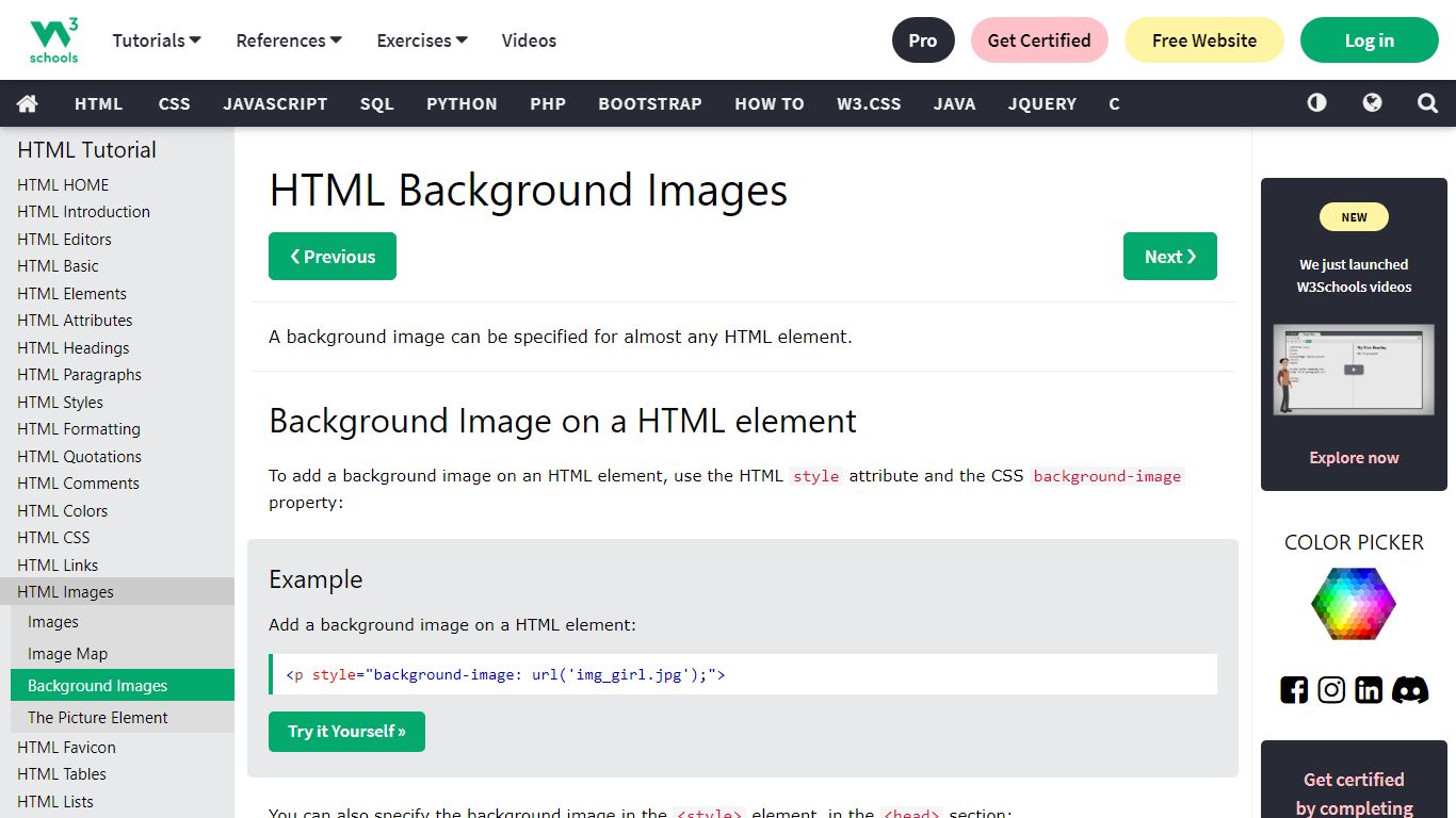 HTML Background Images - W3Schools